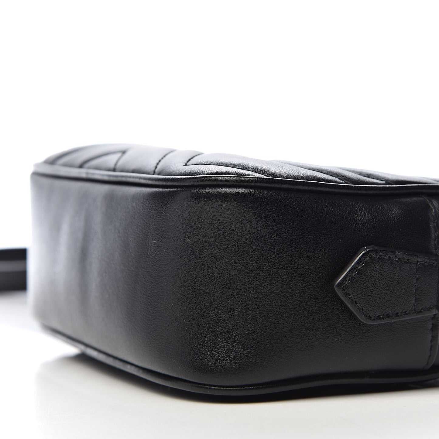 Calfskin Matelasse Mini GG Marmont Chain Shoulder Bag Black