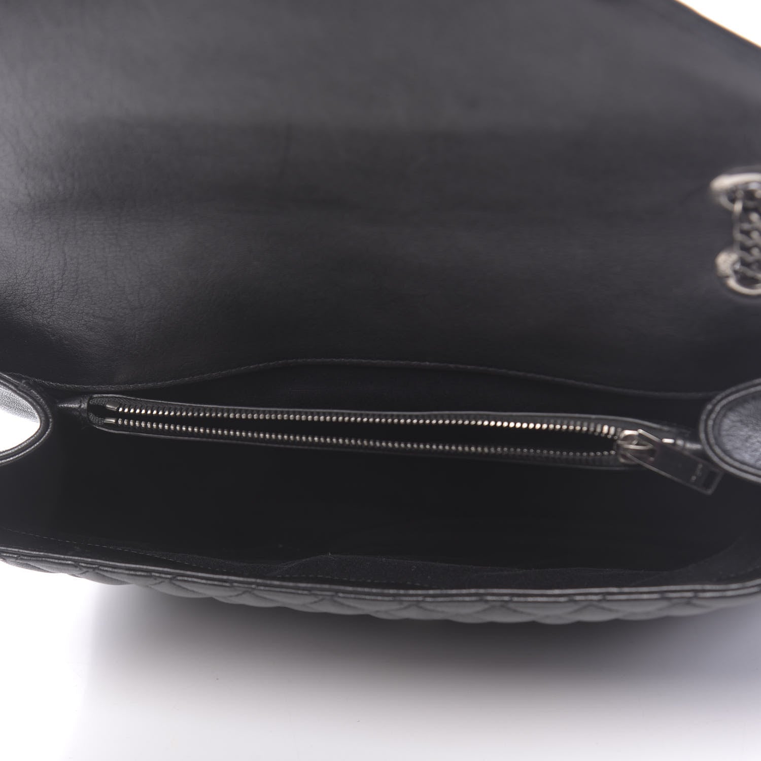 Saint Laurent Calfskin Mixed Matelasse Triquilt Large Monogram Satchel Black 5 of 9