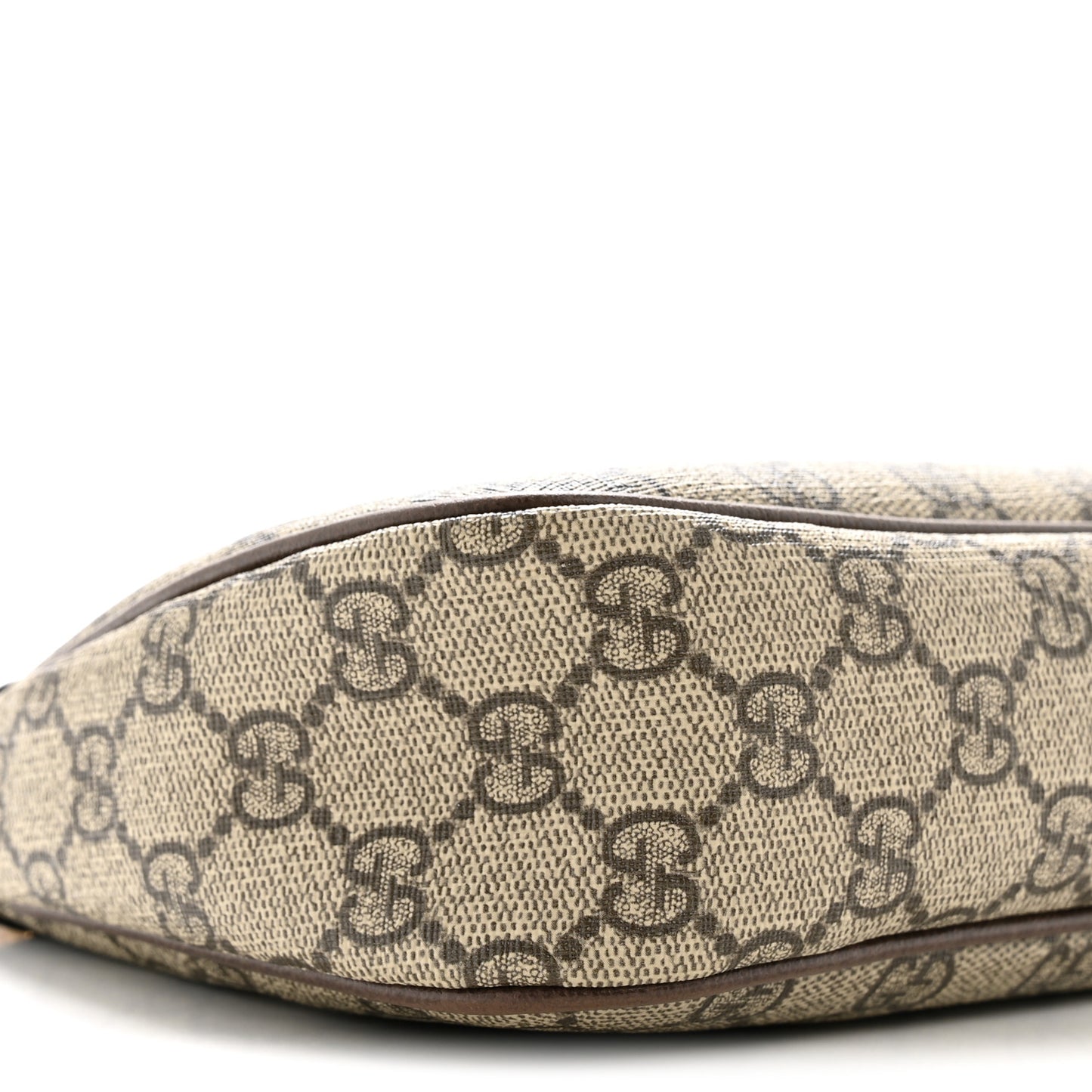 GG Supreme Monogram Textured Dollar Calfskin Web Small Ophidia GG Handbag Beige Ebony New Acero