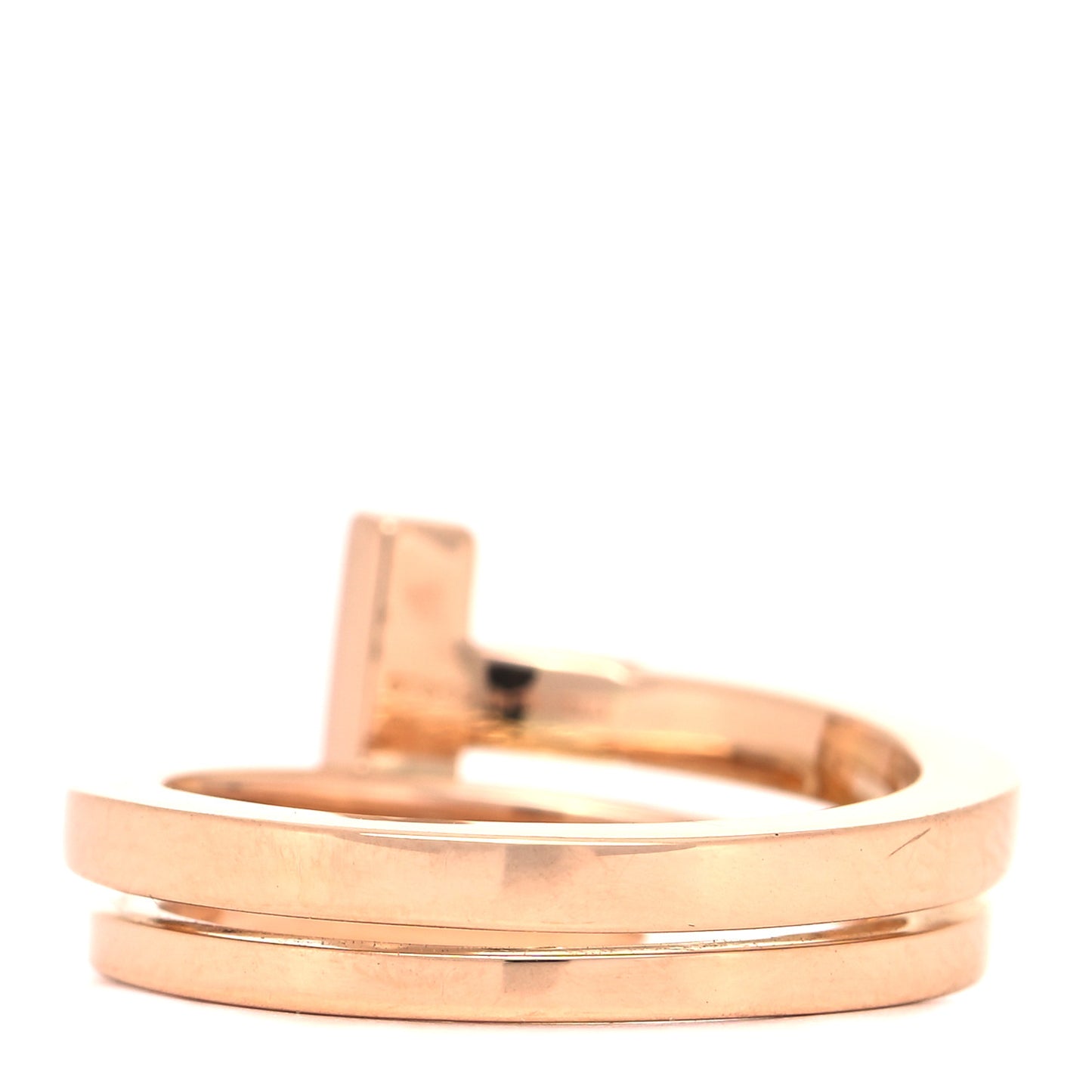 18K Rose Gold Diamond T Square Wrap Ring 54 6.75