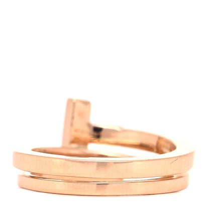 Tiffany 18K Rose Gold Diamond T Square Wrap Ring 54 6.75 3 of 5