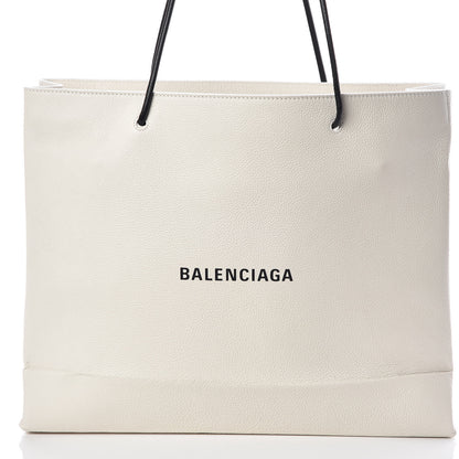 Balenciaga Calfskin Logo Medium Shopping Tote White 10 of 10