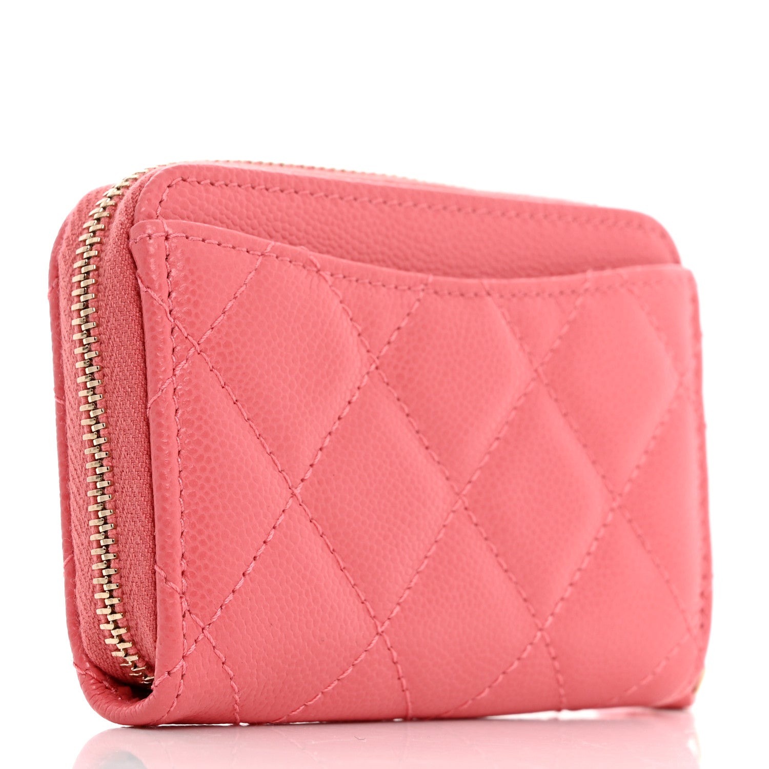 Chanel Caviar Quilted Zip Coin Purse Dark Pink 3 of 7
