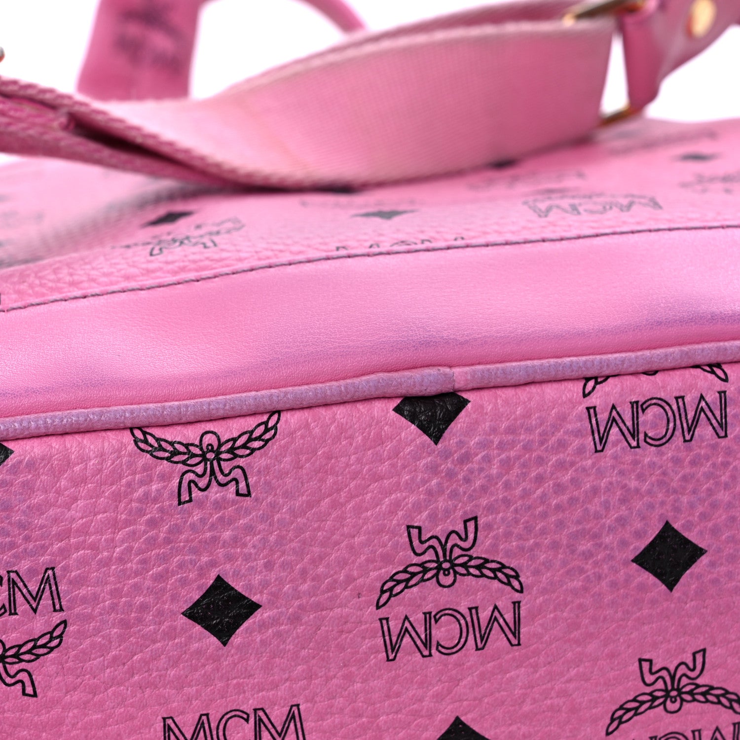 MCM Visetos Small Side Stud Stark Backpack Pink 12 of 19