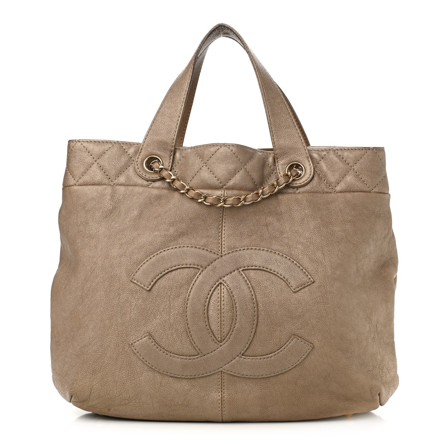 Chanel Calfskin Large Trianon Tote Gold 1 of 12