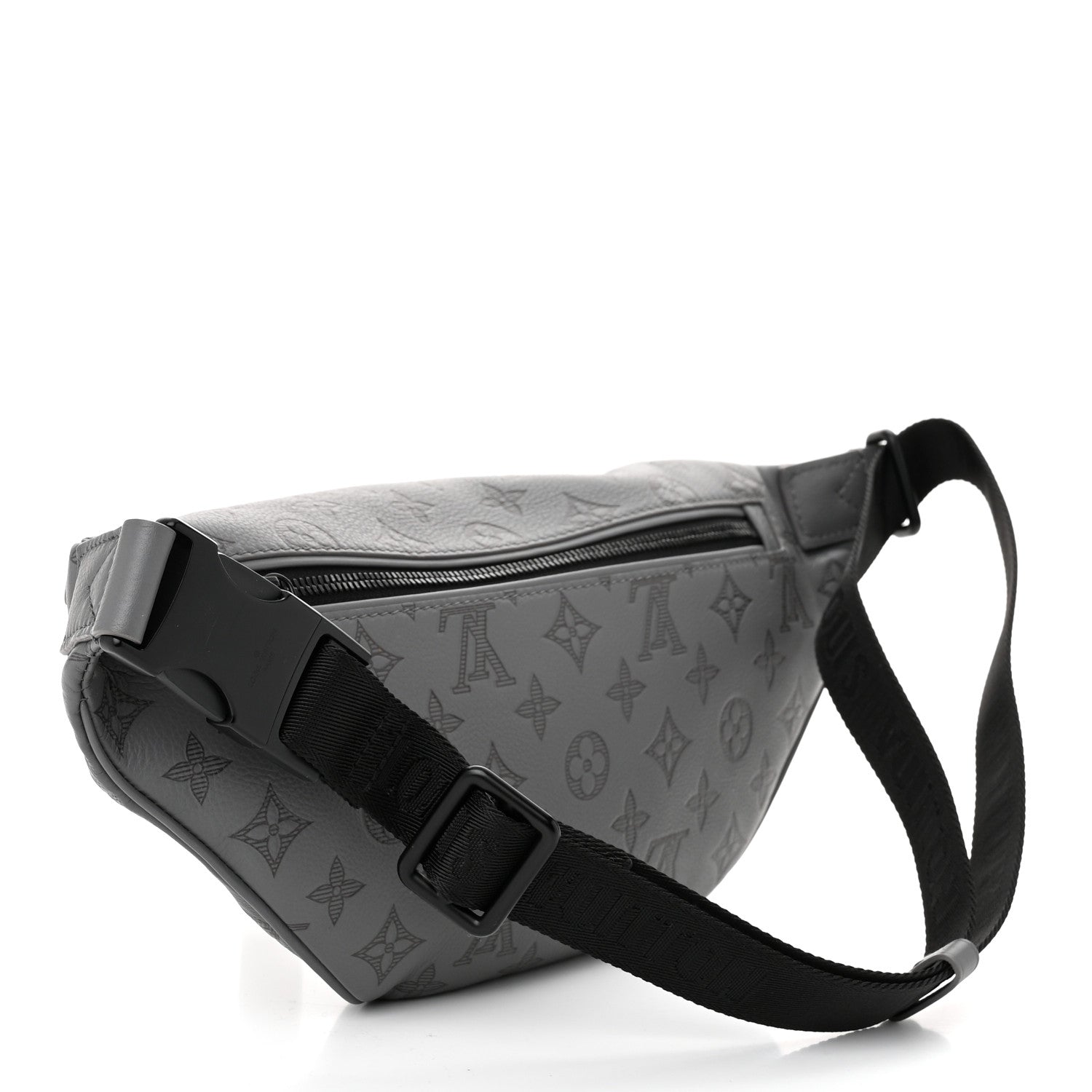 Louis Vuitton Calfskin Monogram Shadow Discovery Bumbag PM Gray 3 of 9