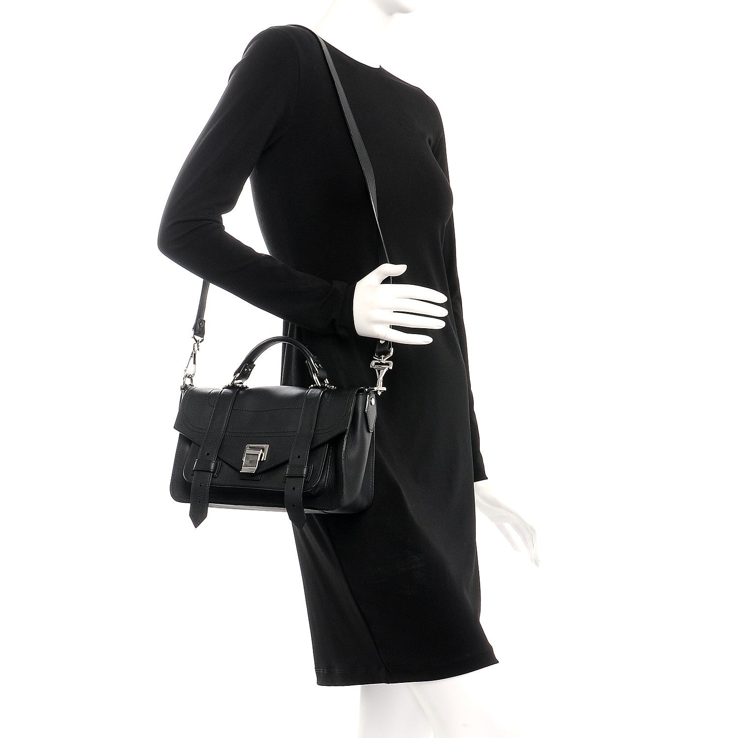 Proenza Schouler Calfskin Tiny PS1 Satchel Black 2 of 8