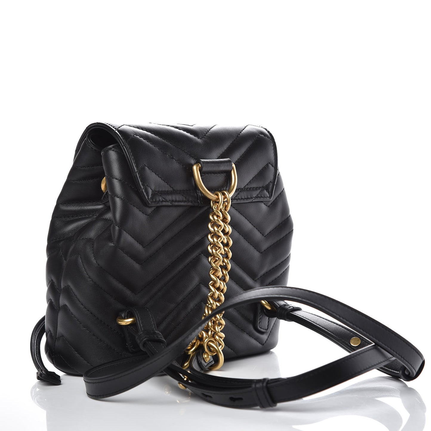 Calfskin Matelasse GG Marmont Flap Backpack Black