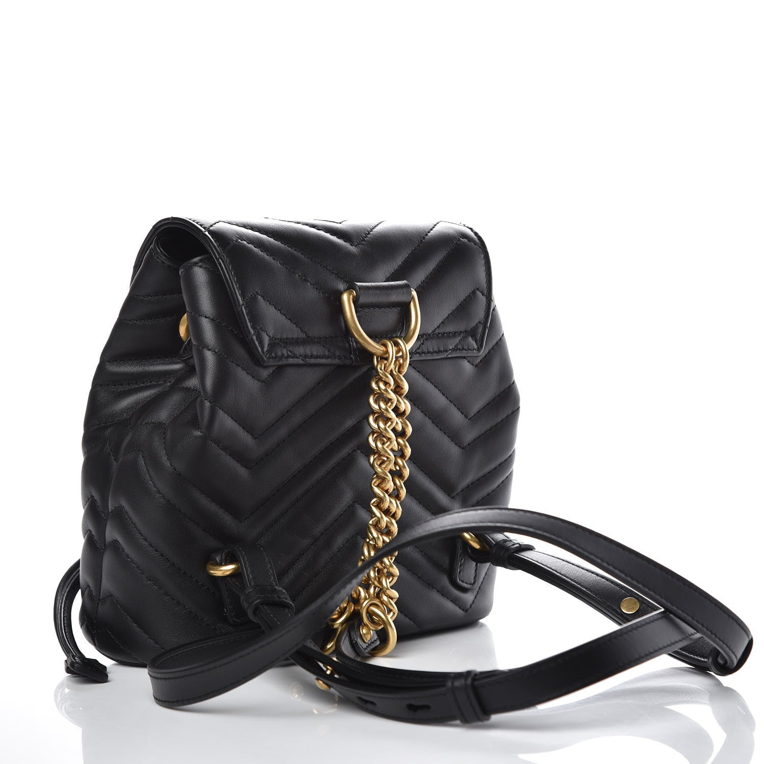 Gucci Calfskin Matelasse GG Marmont Flap Backpack Black 4 of 9