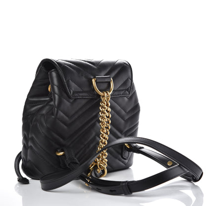 Gucci Calfskin Matelasse GG Marmont Flap Backpack Black 4 of 9