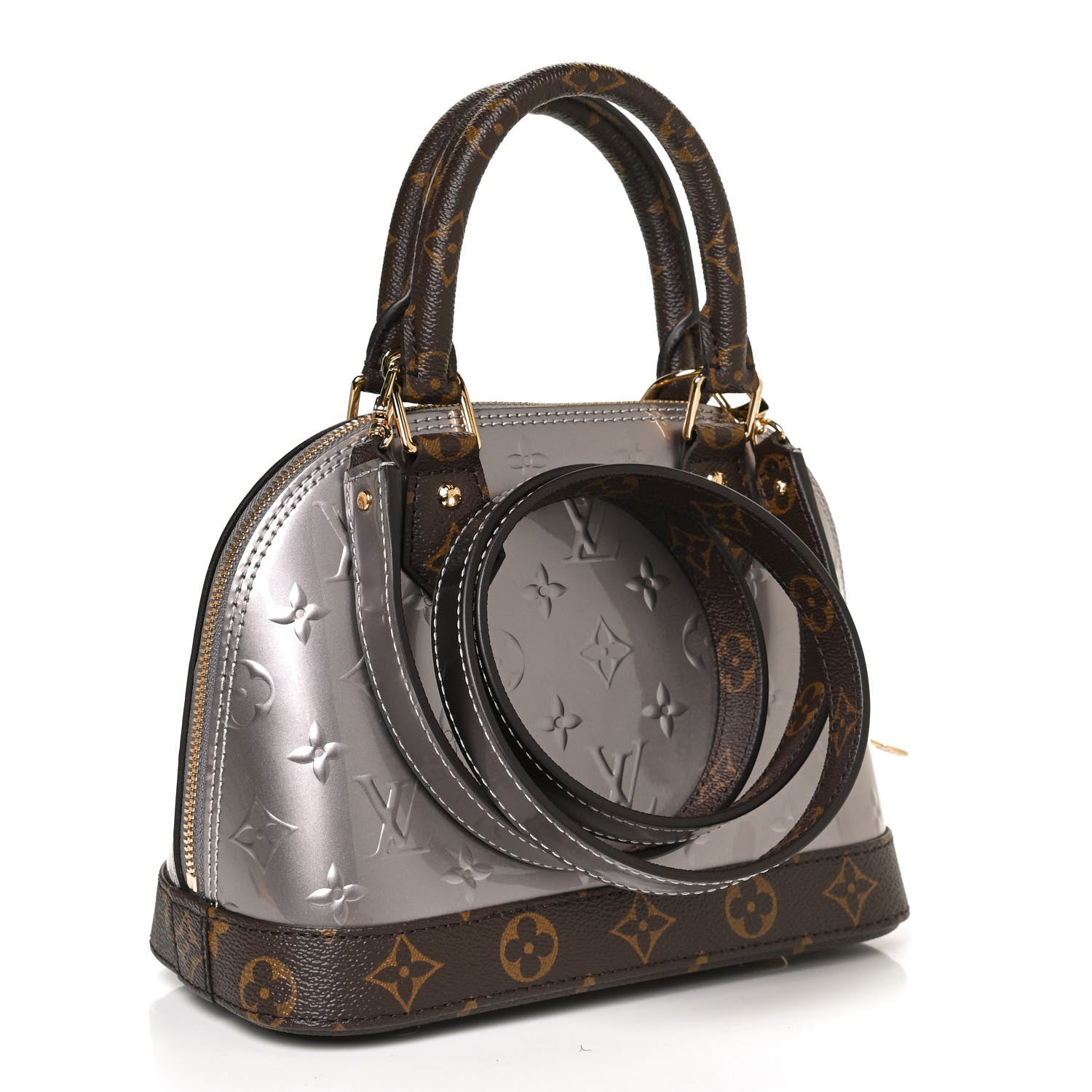 Louis Vuitton Vernis Monogram Alma BB Taupe Metallise 3 of 10