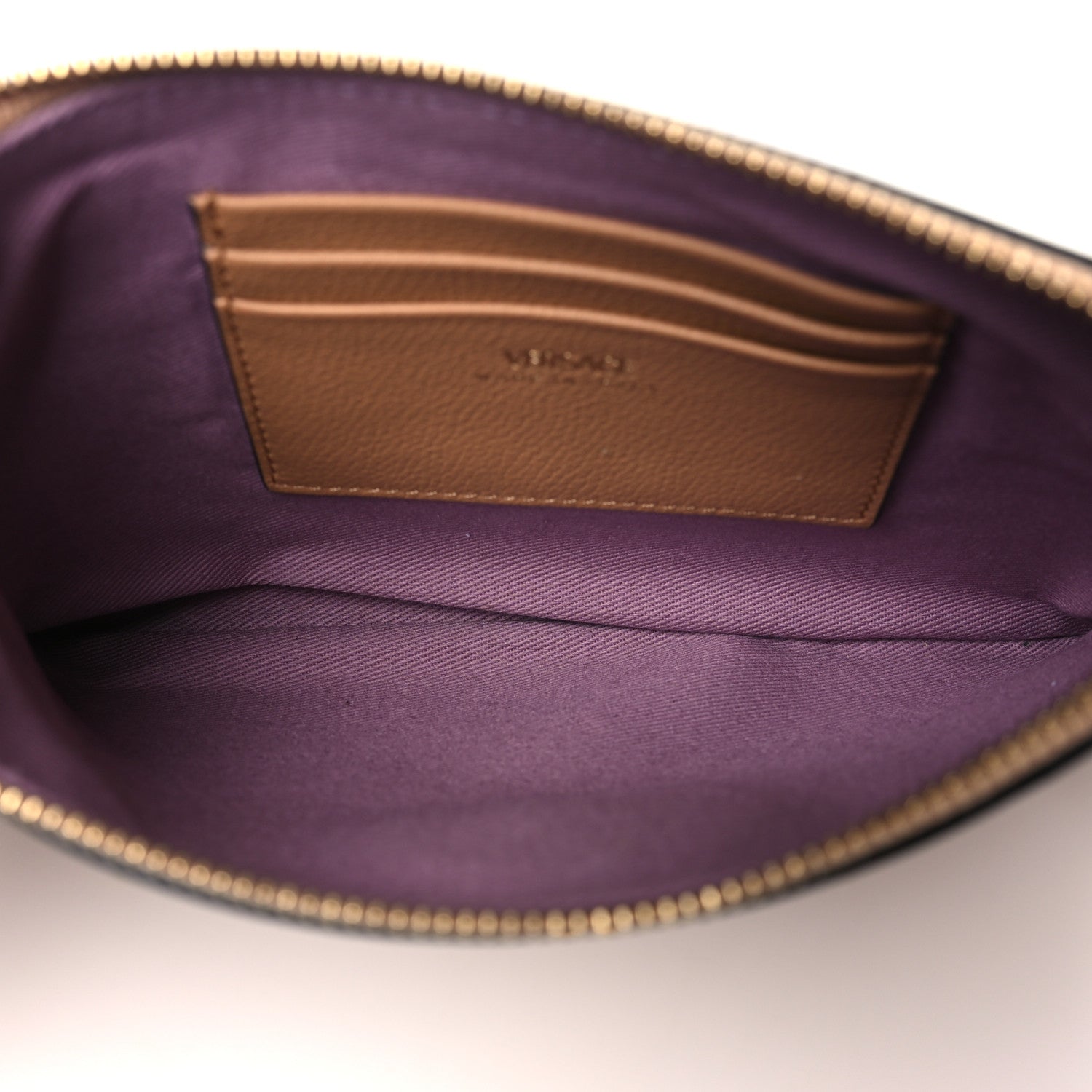 Versace Grained Calfskin La Medusa Pouch Beige 5 of 8