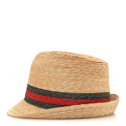 Gucci Abaca Straw Web Fedora Hat XL 4 of 10