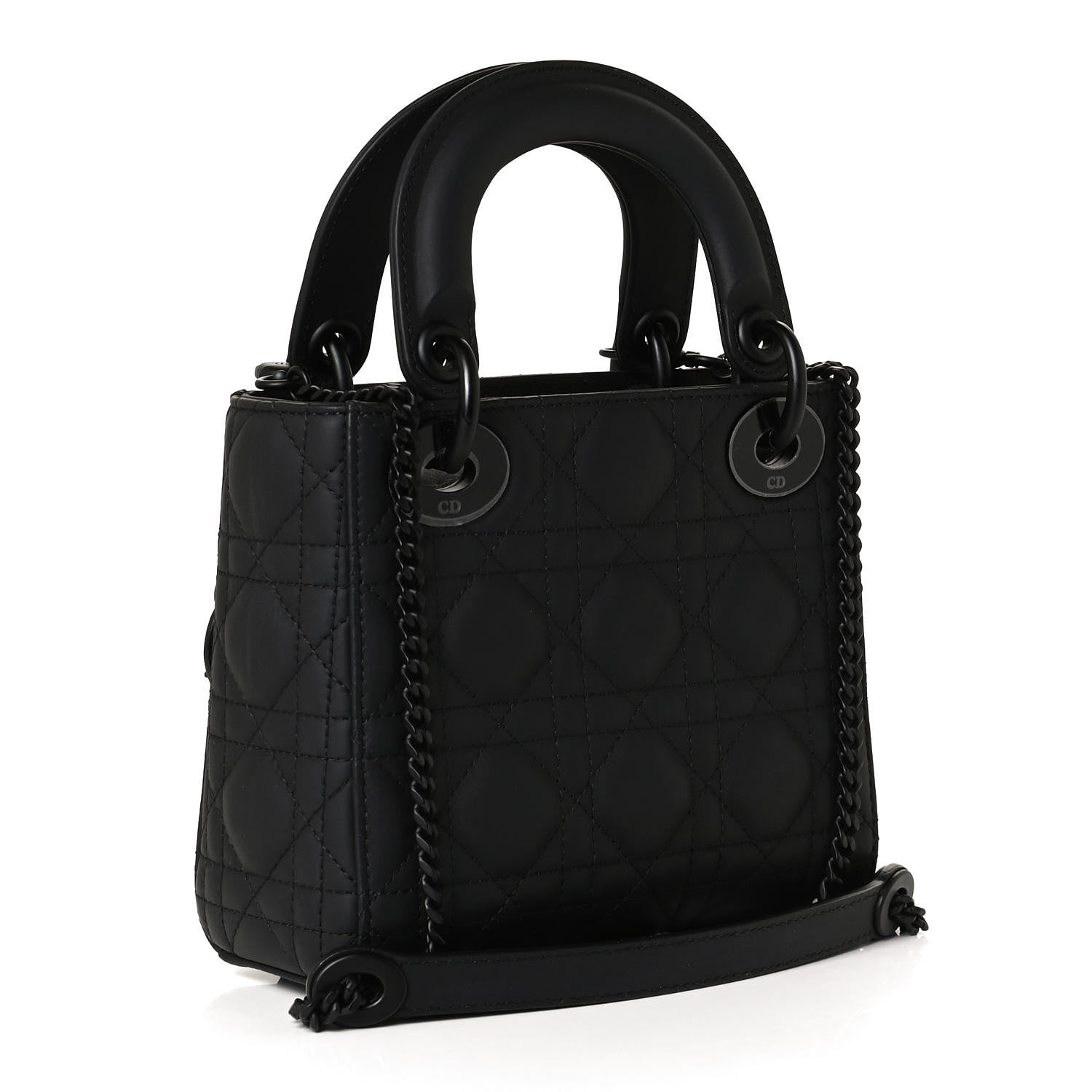 Christian Dior Ultra Matte Calfskin Cannage Mini Lady Dior Black 3 of 9