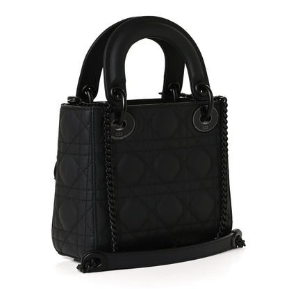 Christian Dior Ultra Matte Calfskin Cannage Mini Lady Dior Black 3 of 9