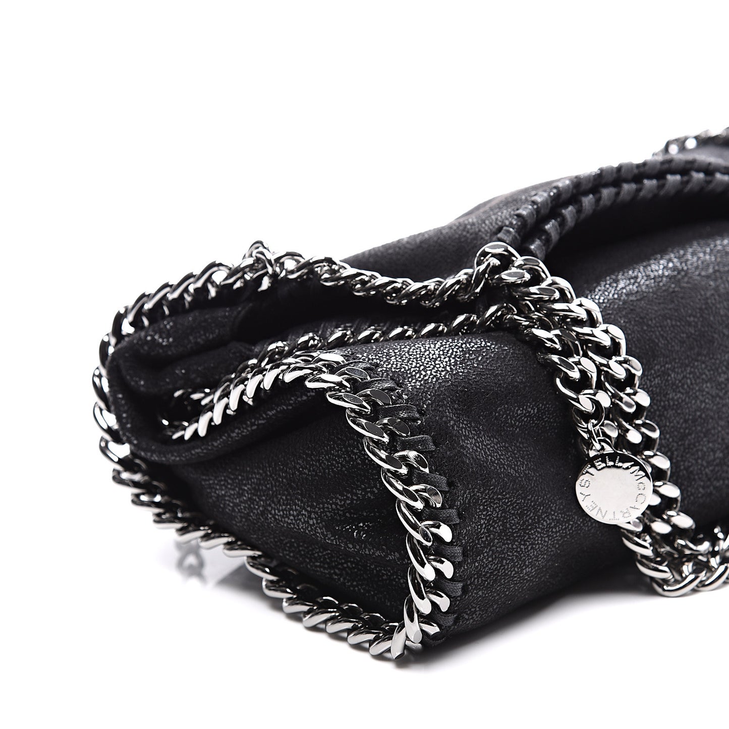 Shaggy Deer Mini Falabella Fold Over Tote Black
