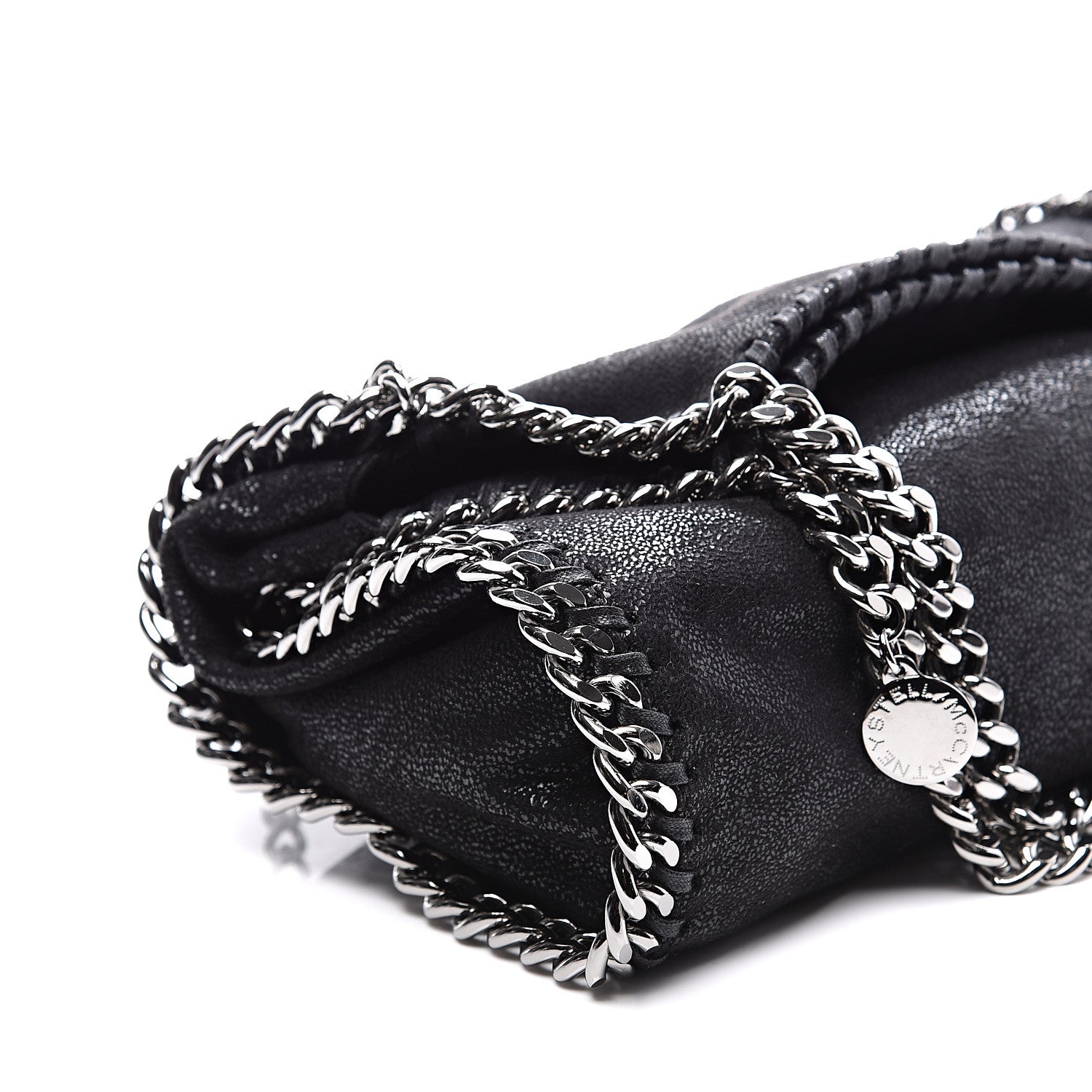 Stella McCartney Shaggy Deer Mini Falabella Fold Over Tote Black 7 of 11