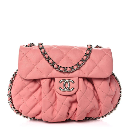 Chanel Washed Lambskin Quilted Medium Chain Around Messenger Pink Pink 1 of 10