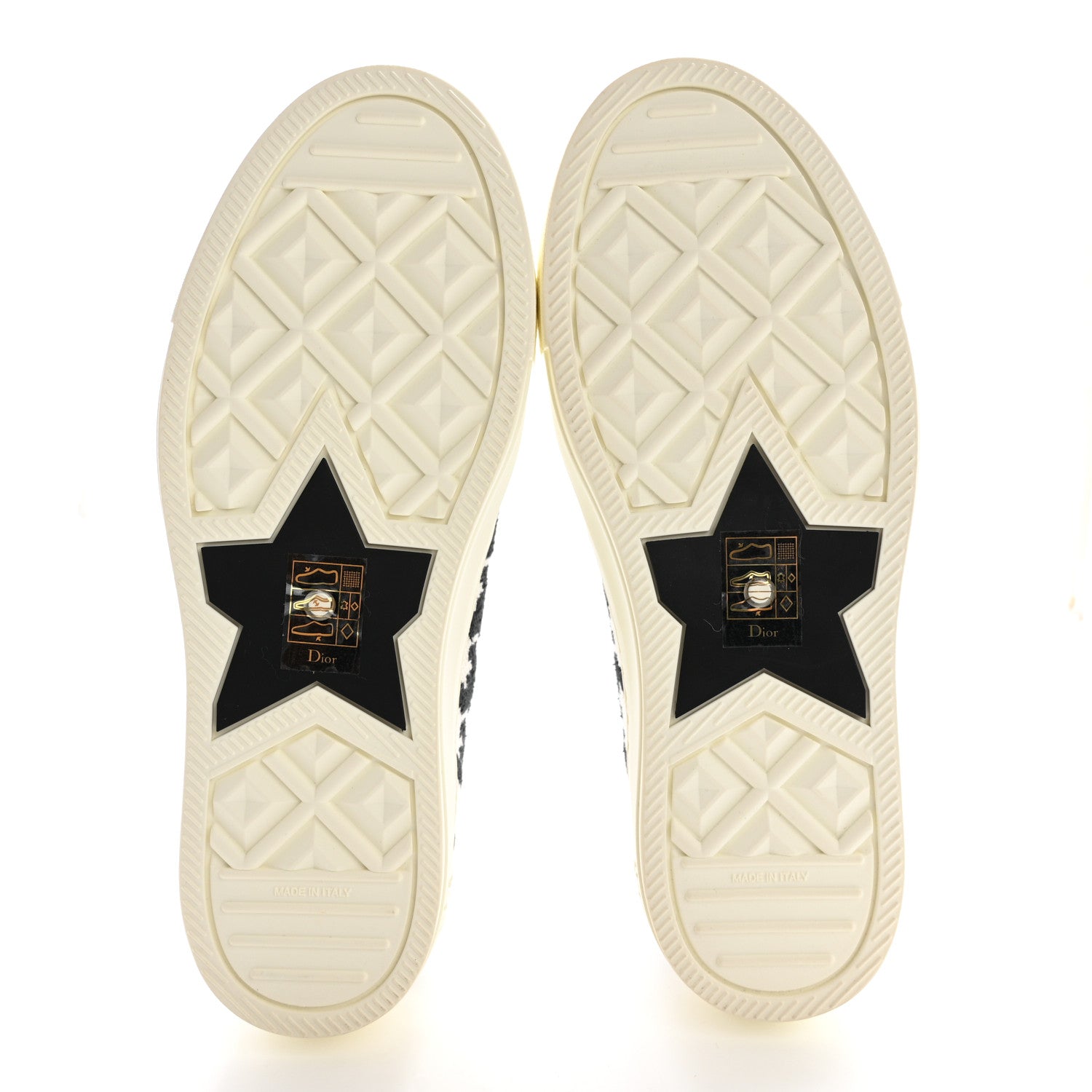 Christian Dior Canvas Macro Houndstooth Embroidered Womens Walk'N'Dior Low Top Sneakers 37.5 White Black 5 of 9