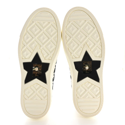 Christian Dior Canvas Macro Houndstooth Embroidered Womens Walk'N'Dior Low Top Sneakers 37.5 White Black 5 of 9