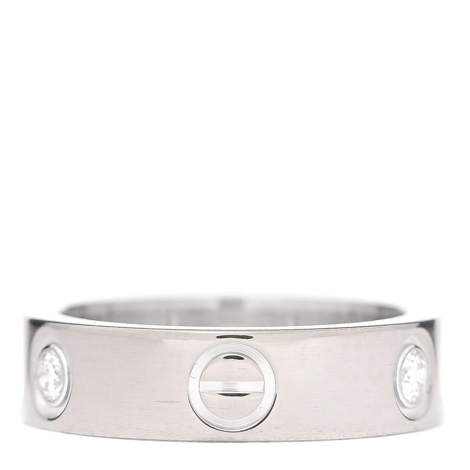 Cartier 18K White Gold 3 Diamond 5.5mm LOVE Ring 53 6.25 3 of 5