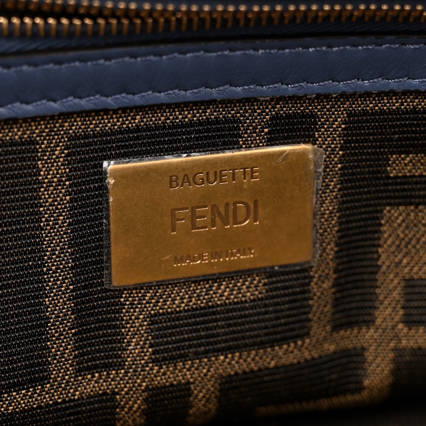 Shearling FF Midi Chain Baguette Mirto