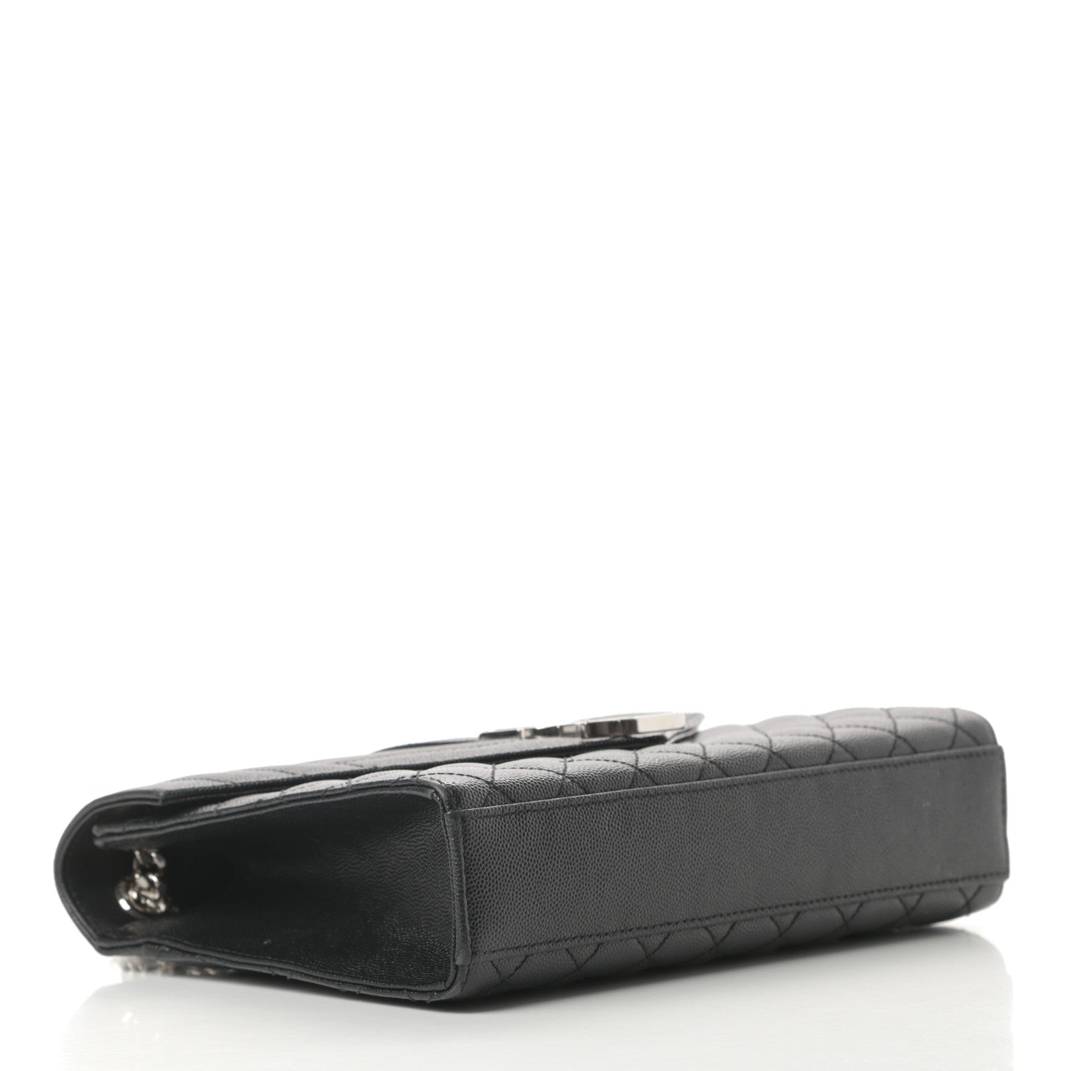 Saint Laurent Grain De Poudre Textured Mixed Matelasse Triquilt Medium Monogram Satchel Black 4 of 15