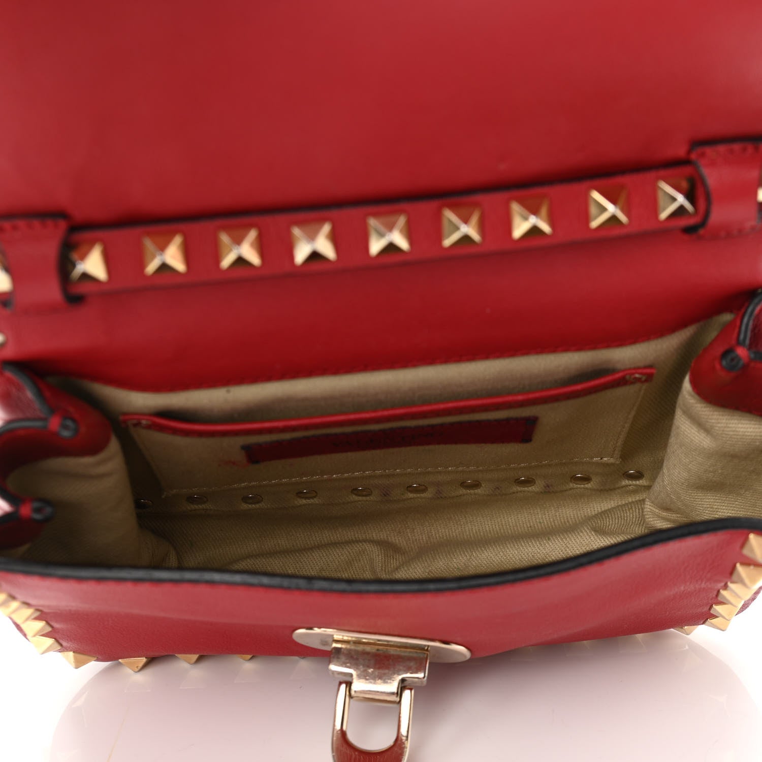 Valentino Garavani Vitello Mini Rockstud Flap Saddle Crossbody Bag Rosso Valentino 5 of 9