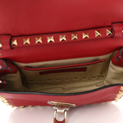 Valentino Garavani Vitello Mini Rockstud Flap Saddle Crossbody Bag Rosso Valentino 5 of 9