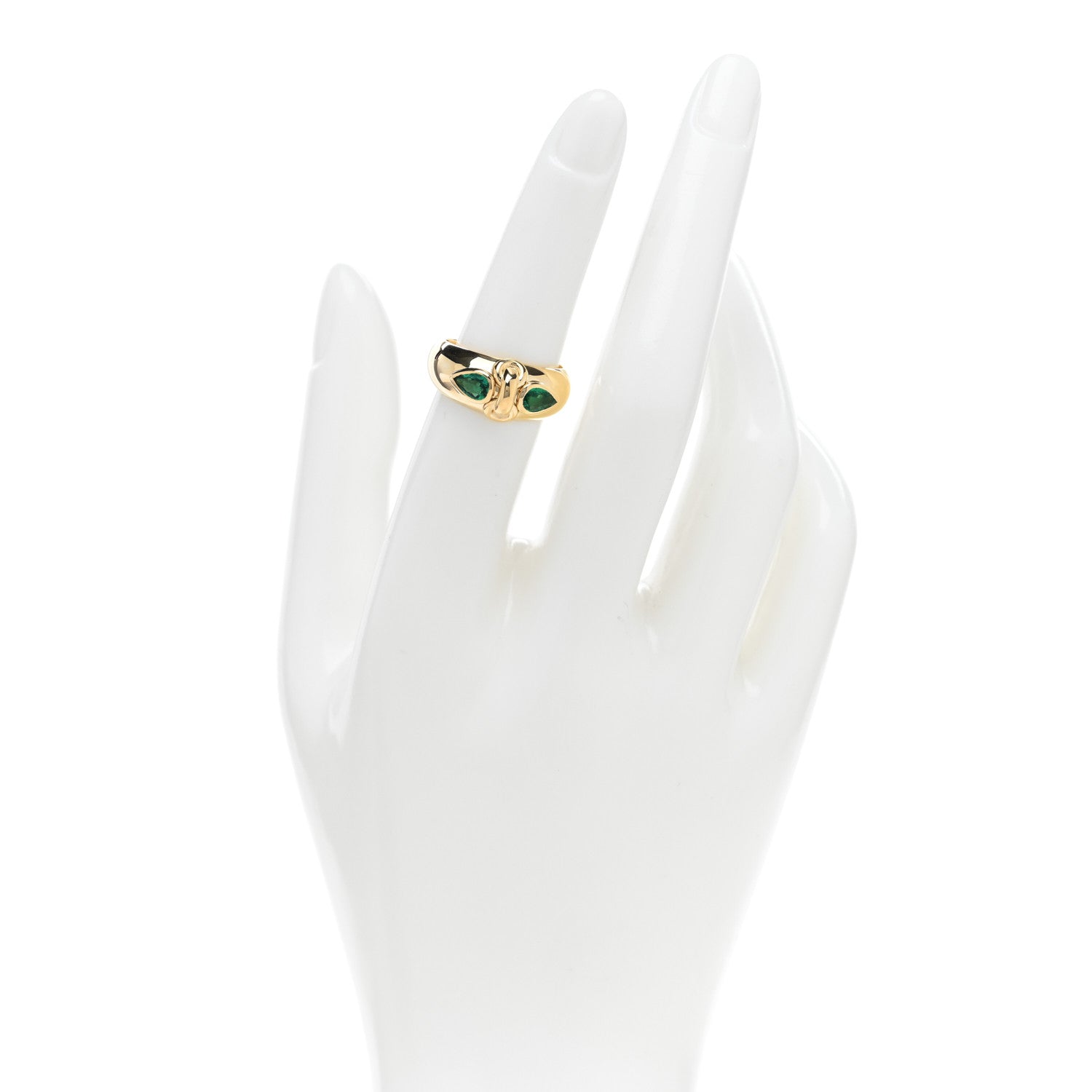 Foundrae 18K Yellow Gold Emerald Forever and Always a Pair Ring 53 6.25 2 of 4