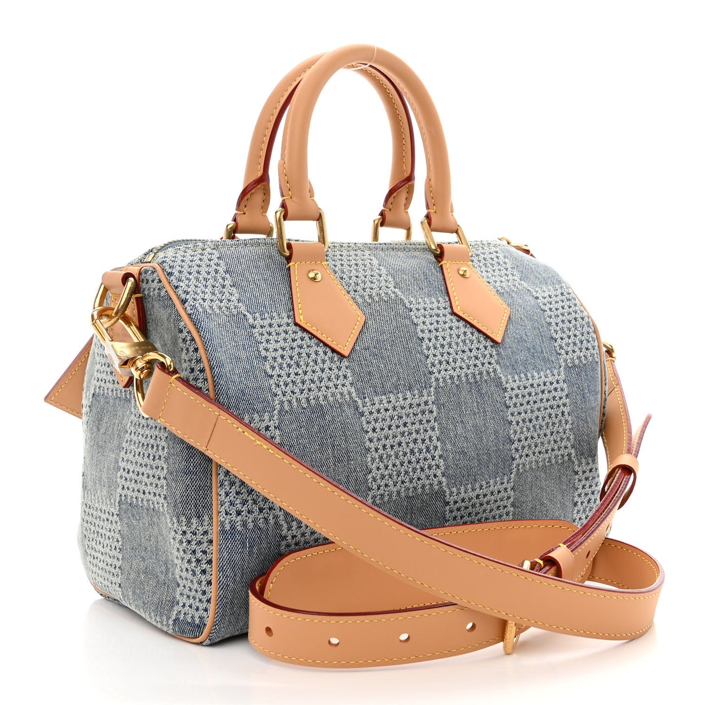 Damier Denim 3D Speedy Bandouliere 25 Bleu