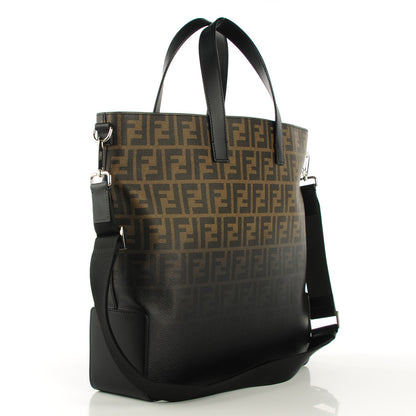Fendi Zucca Spalmati Degradé Top Handle Convertible Tote Tobacco Black 3 of 7