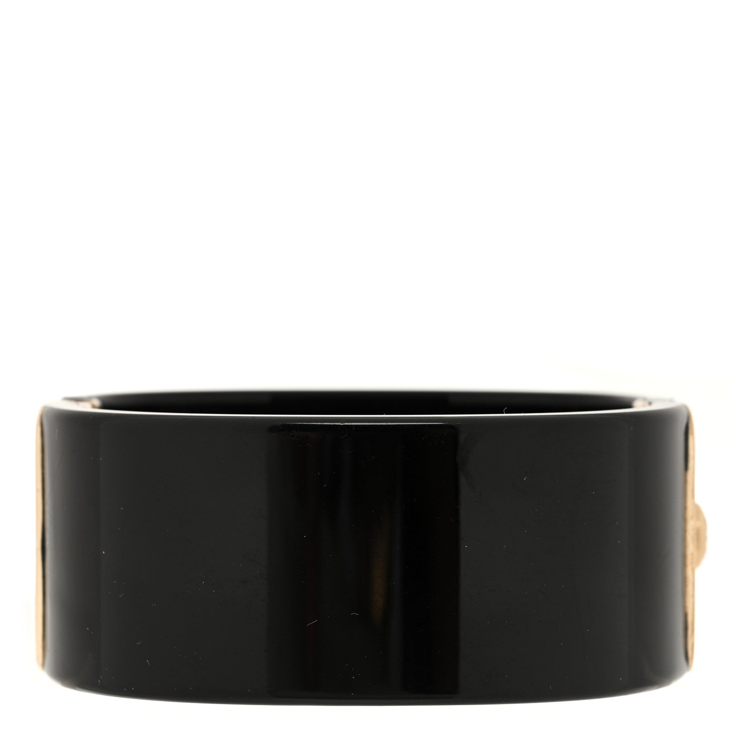 Chanel Resin Crystal Baguette CC Cuff Black 3 of 6