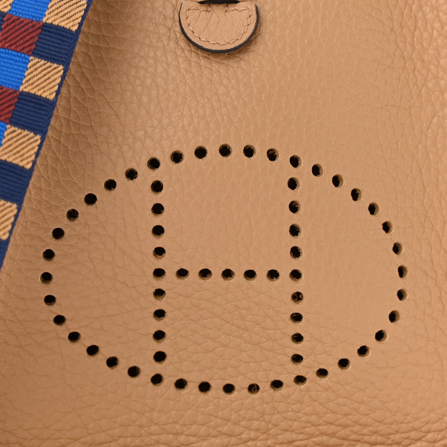 Hermes Taurillon Clemence Maxi Quadrille Evelyne TPM Chai Bleu Rouge H Bleu Saphir 8 of 11