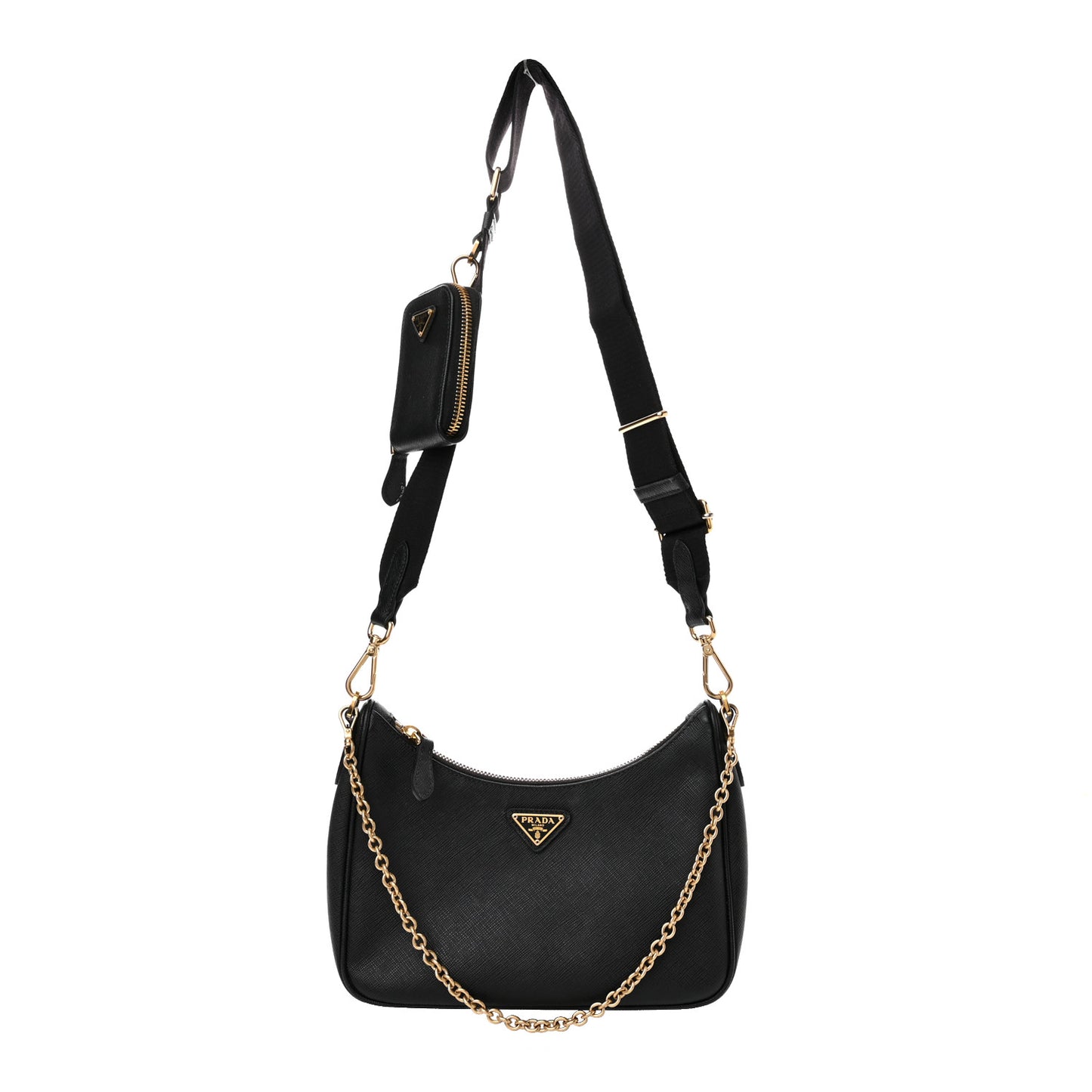 Saffiano Lux Re-Edition 2005 Shoulder Bag Black