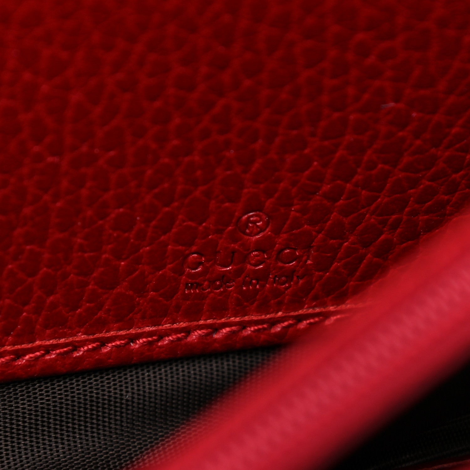 Gucci Dollar Calfskin Petite GG Marmont Wallet Chain Bag Hibiscus Red 6 of 9