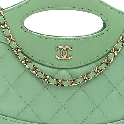 Chanel Shiny Lambskin Quilted Nano 31 Shopping Bag Green 8 of 10
