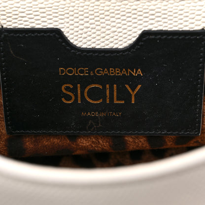 Dolce & Gabbana Stampa Iguana Crystal Medium Miss Sicily Satchel White 6 of 22