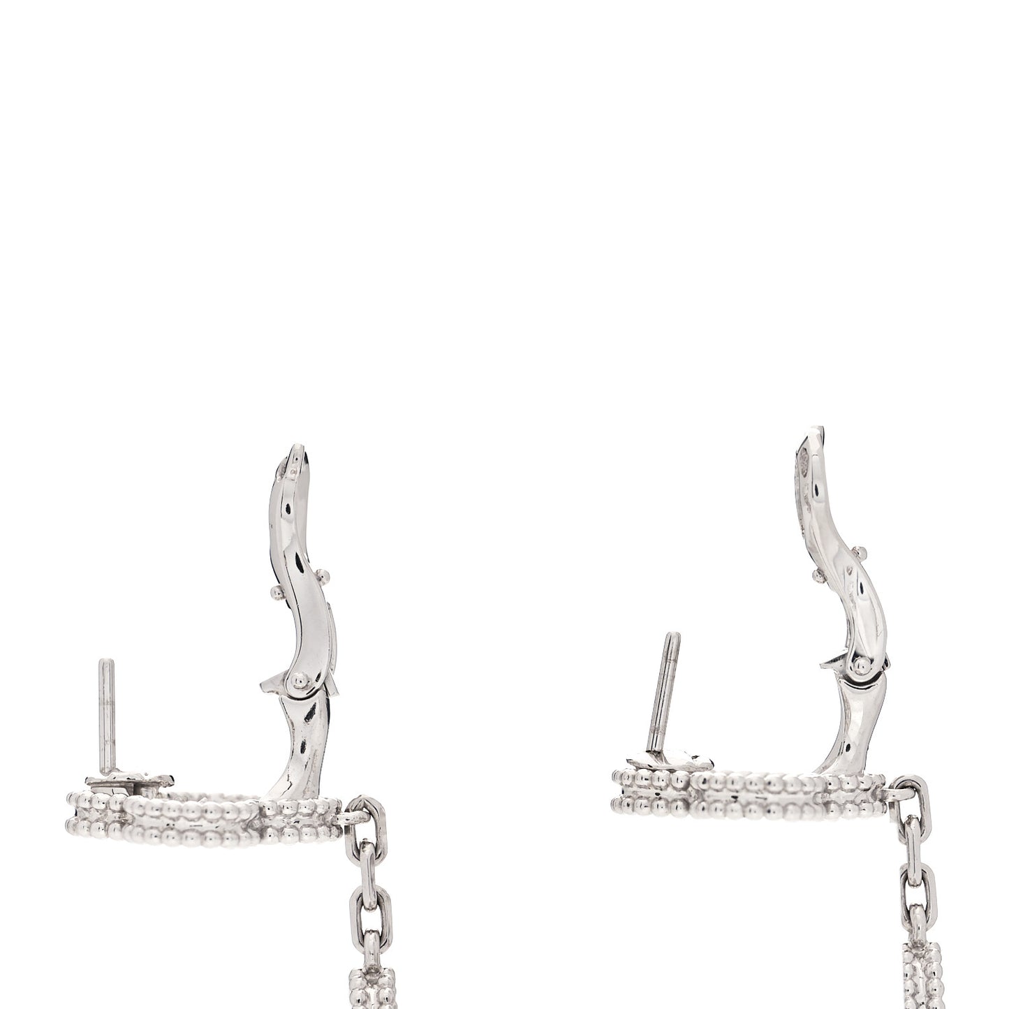 18K White Gold Diamond 3 Motifs Magic Alhambra Earrings