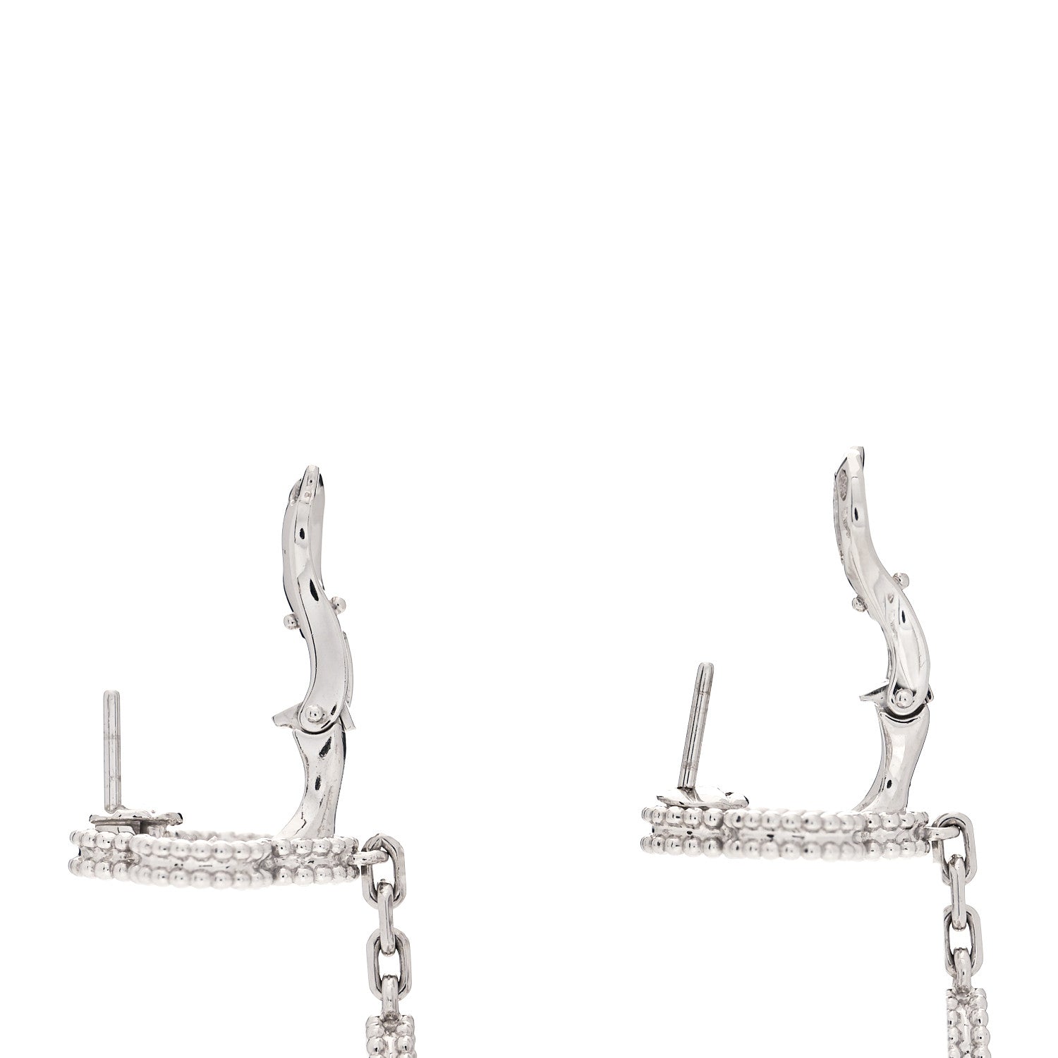 Van Cleef & Arpels 18K White Gold Diamond 3 Motifs Magic Alhambra Earrings 3 of 5