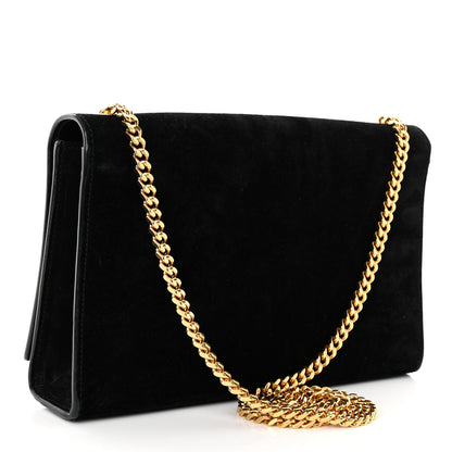 Saint Laurent Suede Medium Classic Monogram Kate Tassel Satchel Black 3 of 10