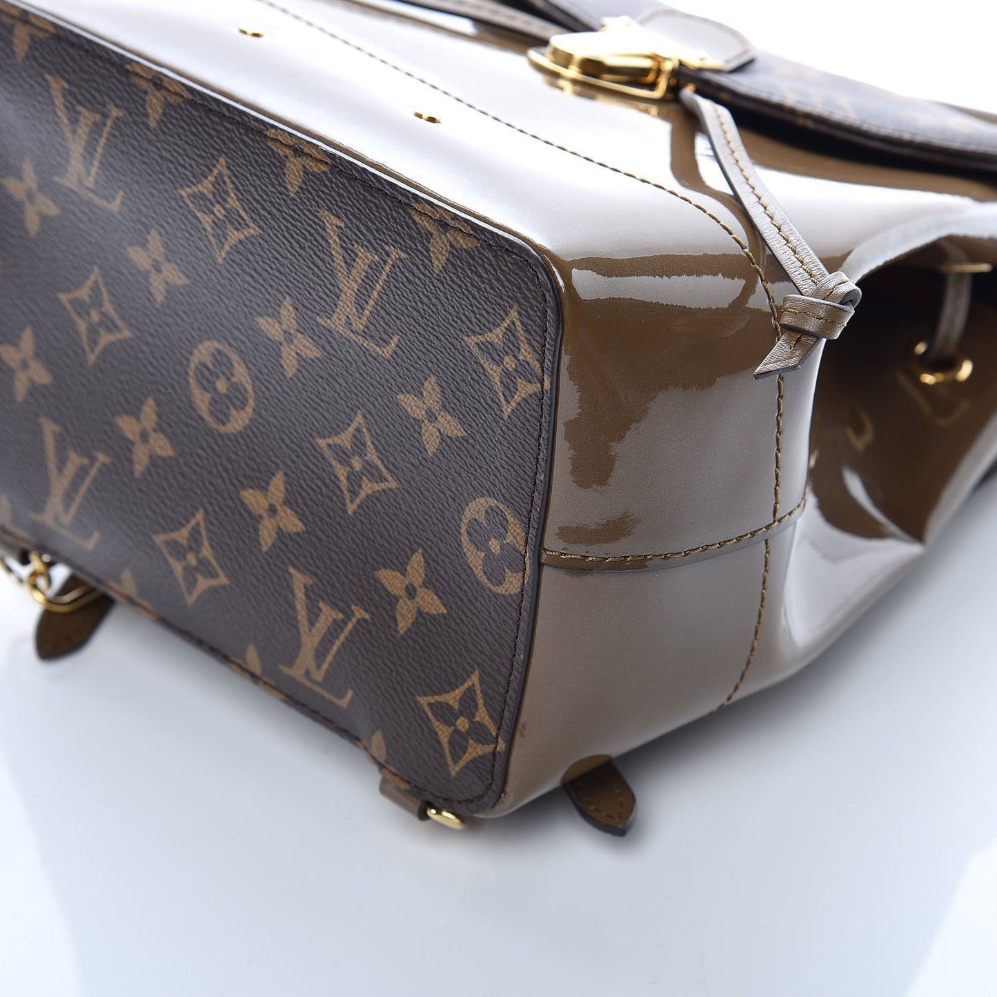 Patent Monogram Hot Springs Backpack Vert Bronze