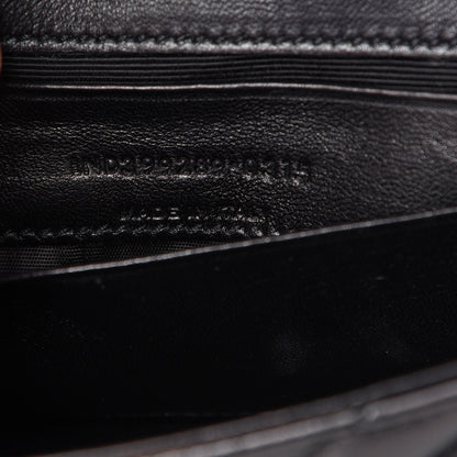 Saint Laurent Grained Calfskin Matelasse Chevron Monogram Classic Baby Chain Bag Black 7 of 15