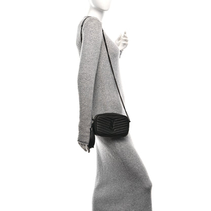 Saint Laurent Grain De Poudre Matelasse Monochrome Monogram Mini Lou Camera Bag Black 2 of 11