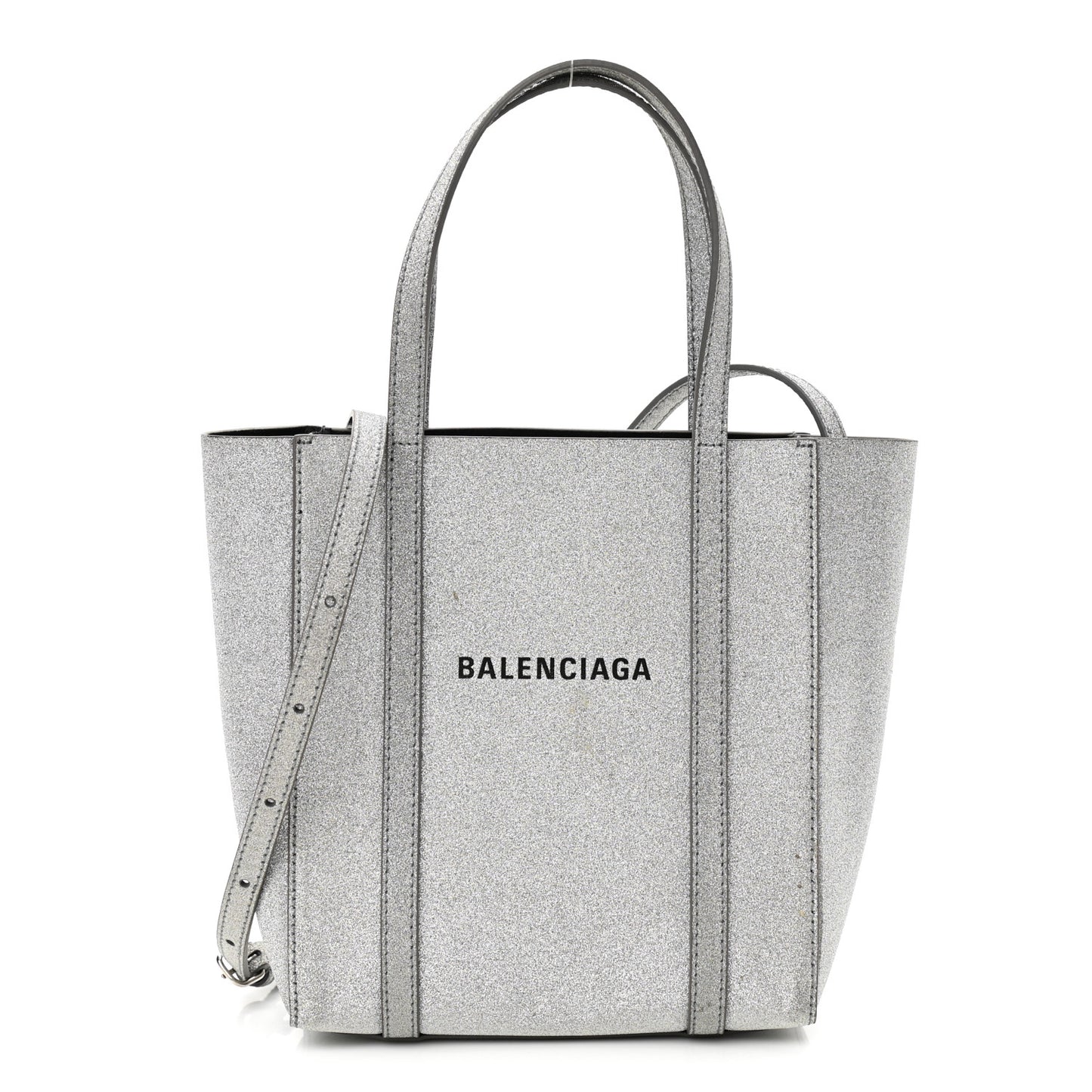 Glitter Calfskin XXS Everyday Tote Silver