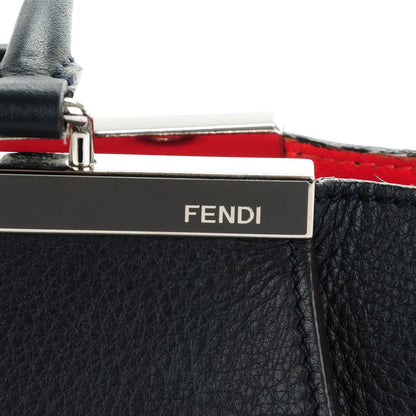 Fendi Vitello Dolce Marmol Shiny Nappa Petite 3Jours Tote Blue Notte 9 of 9