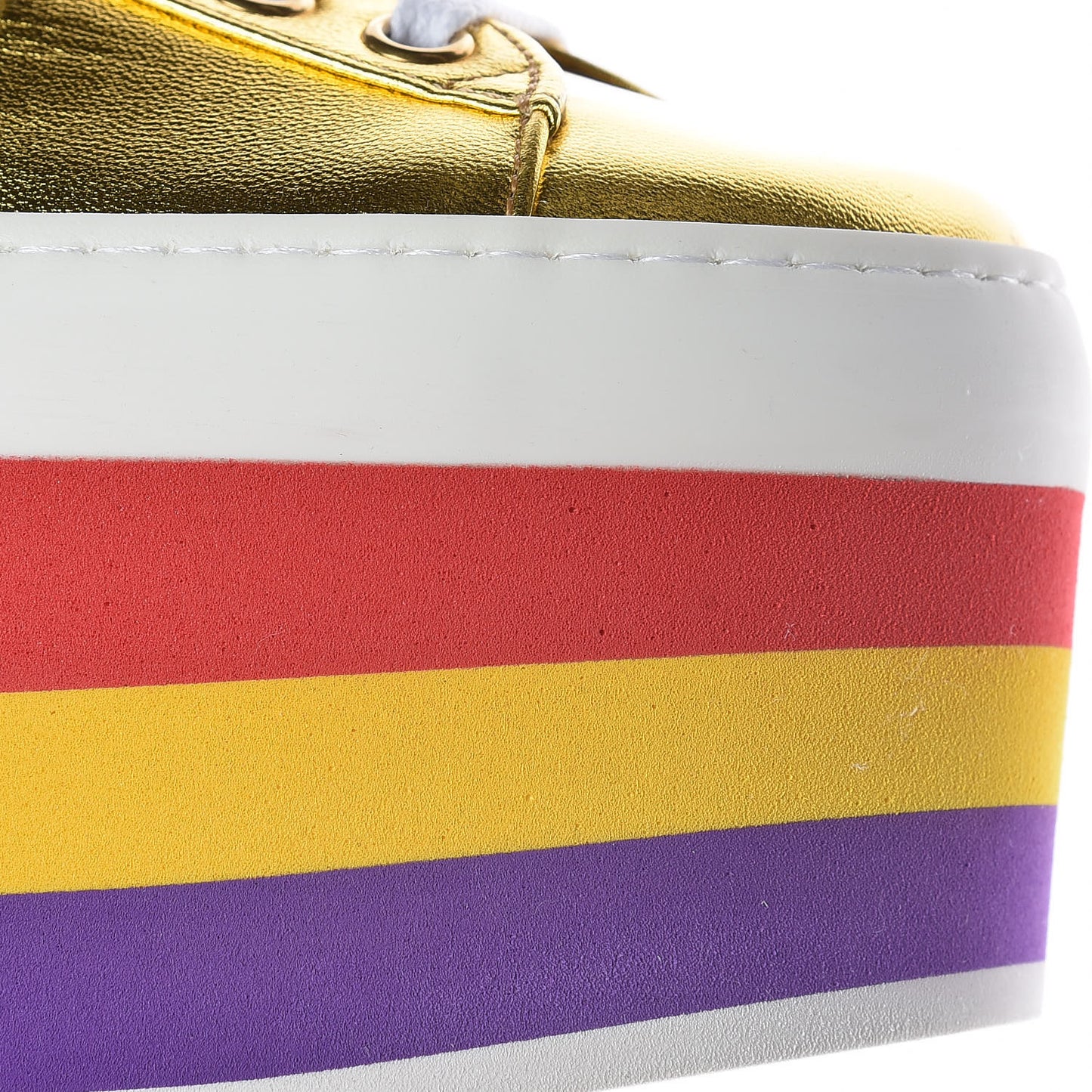 Metallic Nappa Sylvie Web Peggy Platform Sneakers 35.5 Oro Vecchio