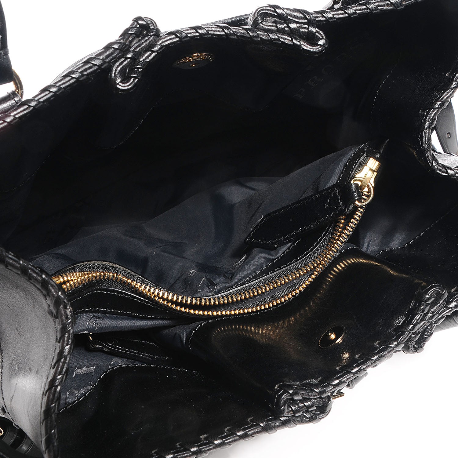 Burberry Suede Calfskin Medium Whipstitch Tote Black 5 of 9