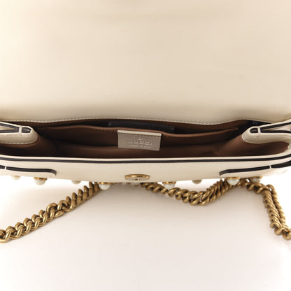 Gucci Nappa Pearl Studded Mini Queen Margaret Broadway Shoulder Bag Mystic White 5 of 10
