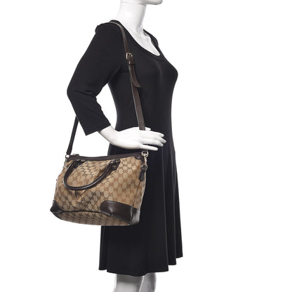 Gucci Monogram Medium Sukey Top Handle Dark Brown 2 of 14